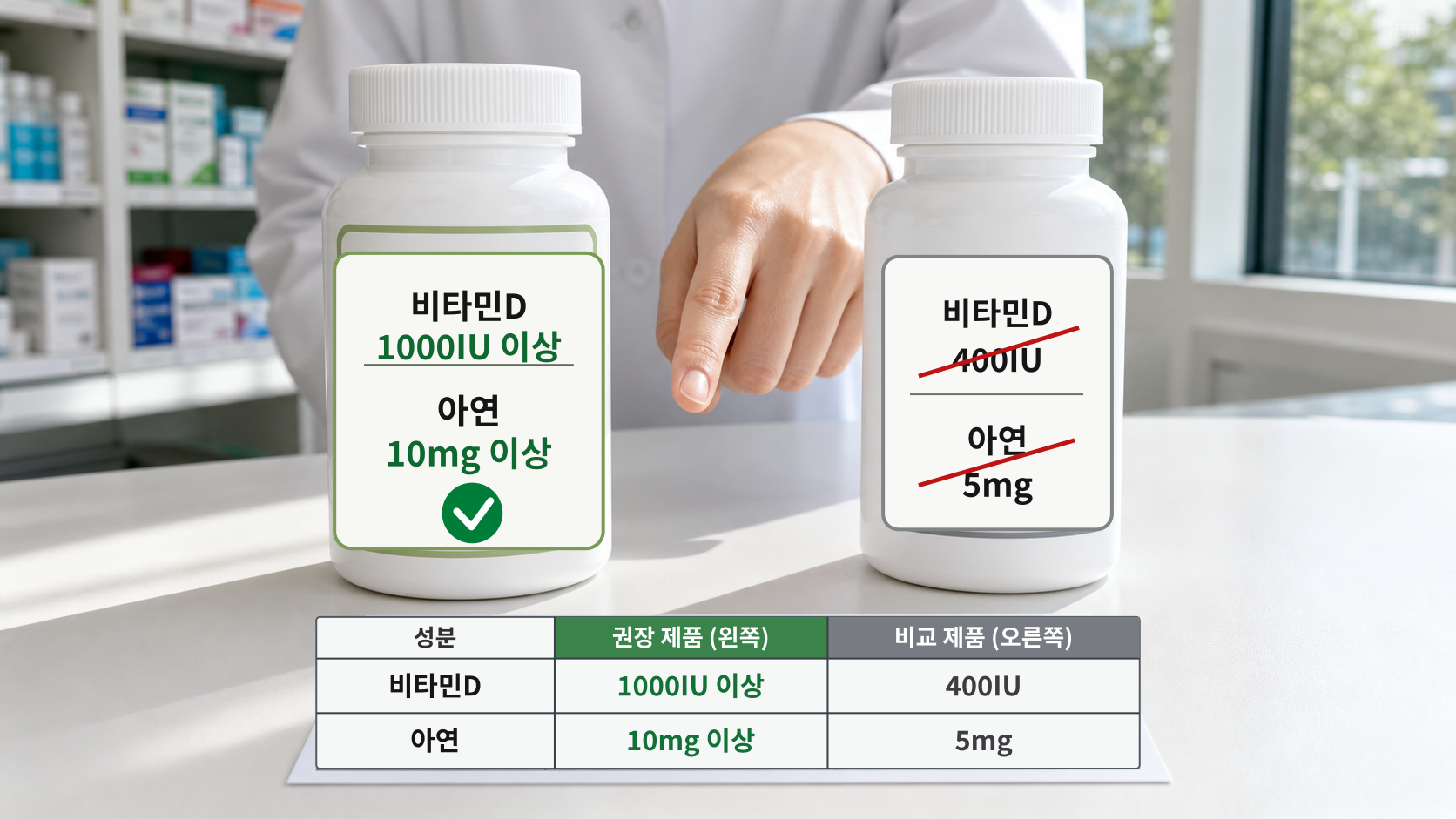 면역 영양제 추천: 비타민D와 아연 조합 기준