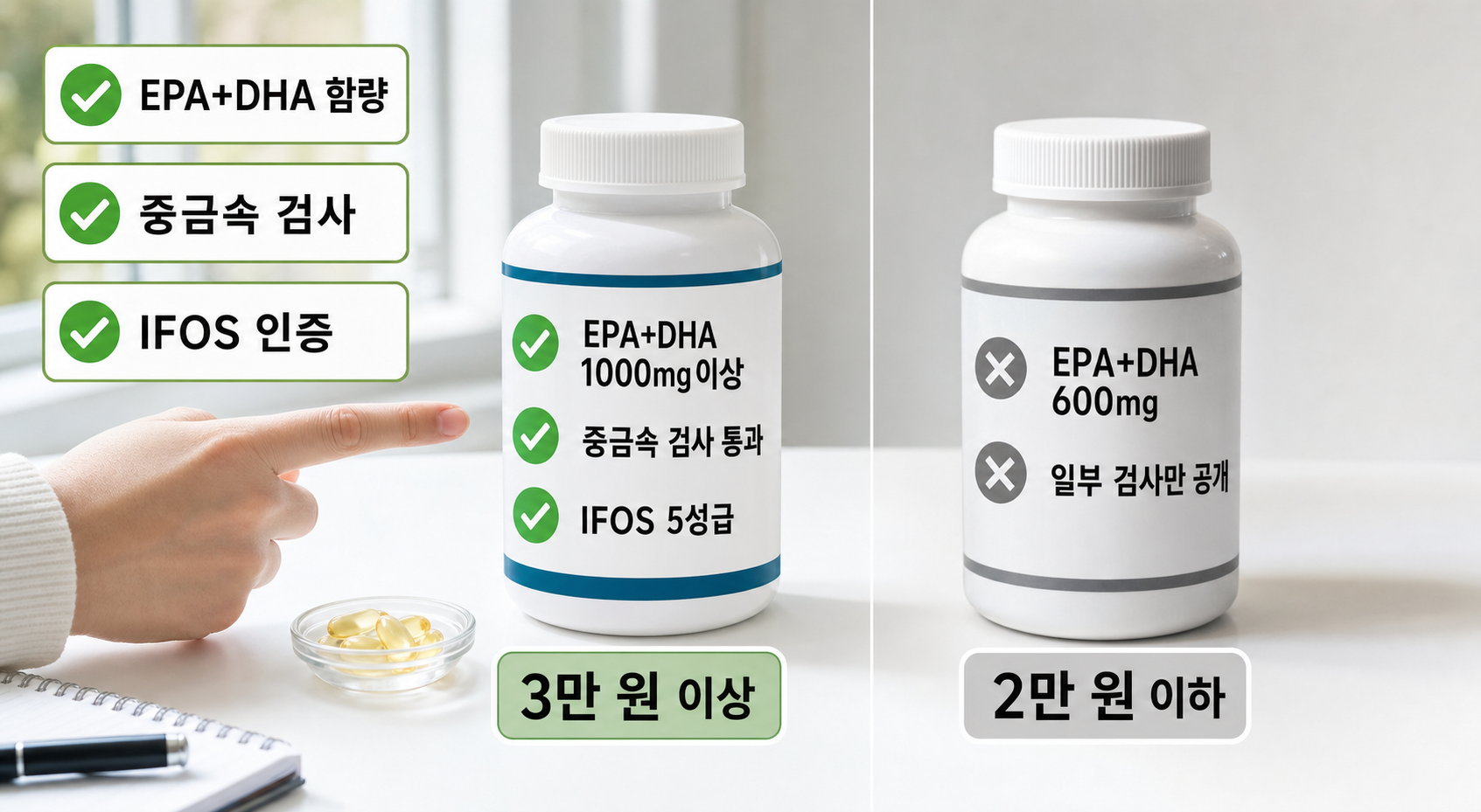 오메가3 추천 시 반드시 확인할 3가지 성분 기준