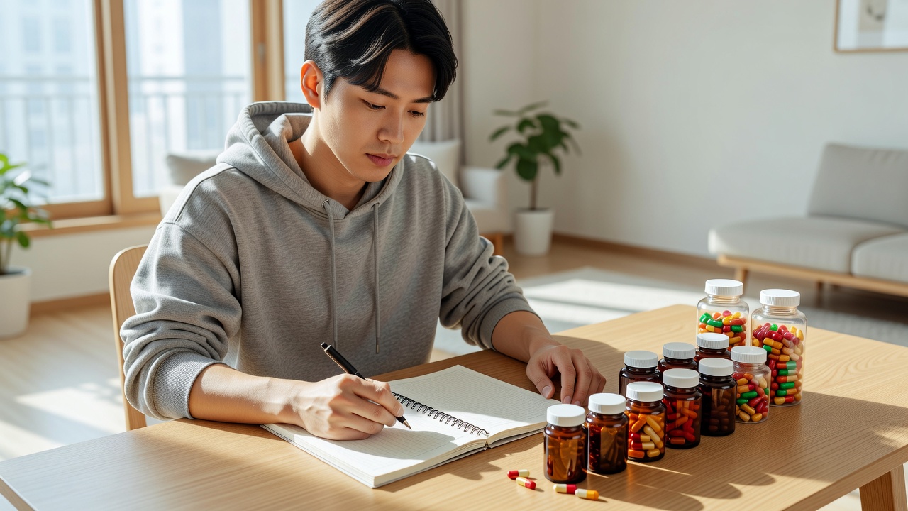 피로회복 영양제 추천 가이드 목차를 준비하는 모습